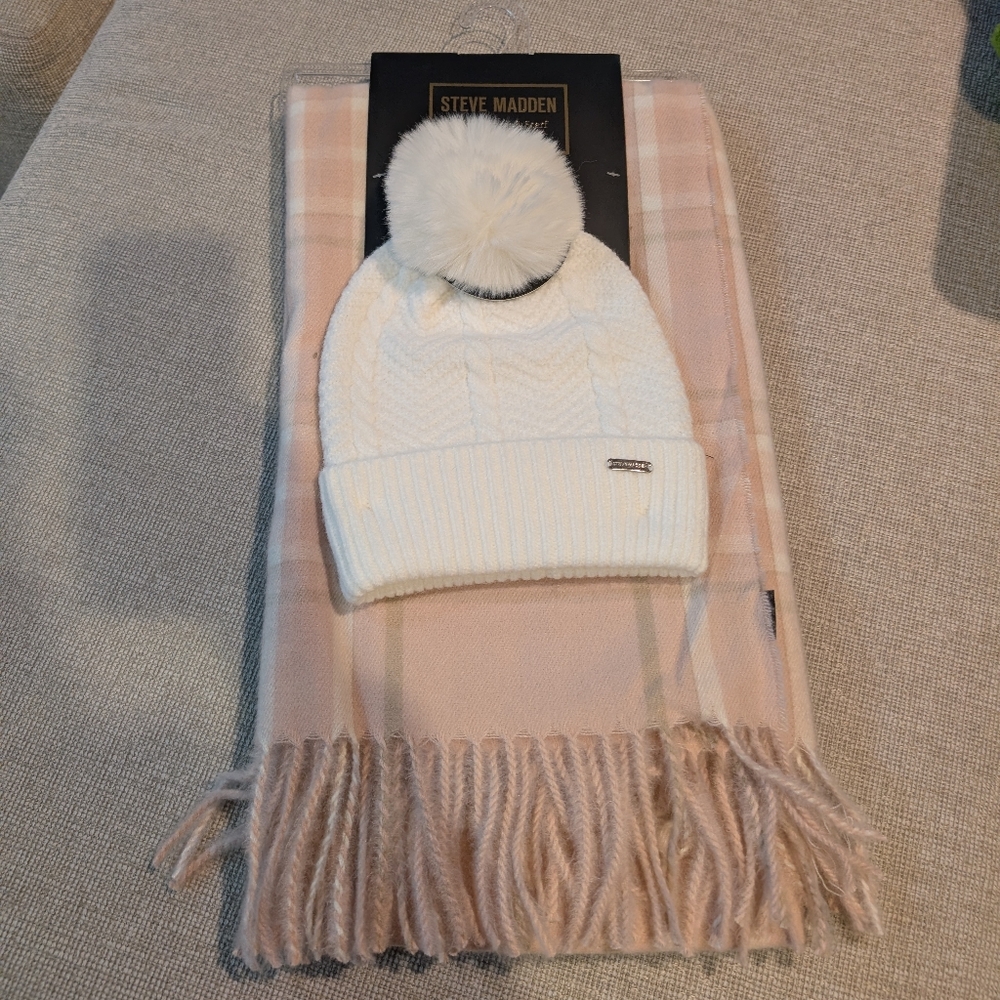 Two piece winter beanie and scarf set